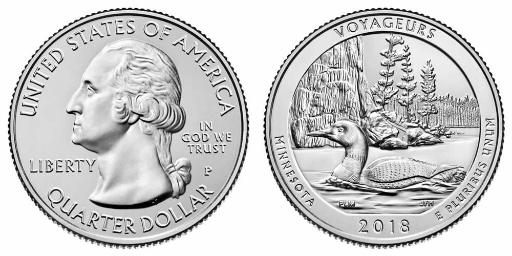 2018 P Voyageurs National Park (Minnesota) America the Beautiful Quarter 2018 P Voyageurs National Park (Minnesota) America the Beautiful Quarter