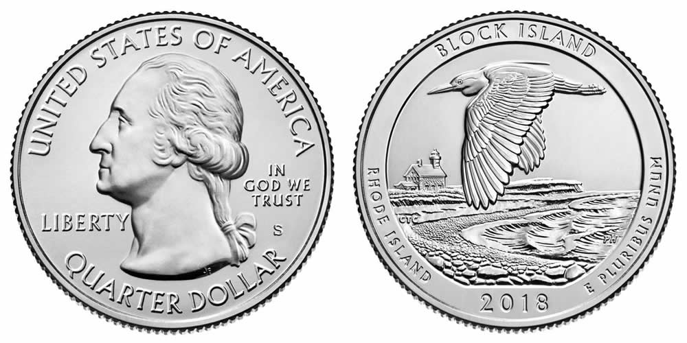 2018 S Block Island National Wildlife Refuge (Rhode Island) America the Beautiful Quarter 2018 S Block Island National Wildlife Refuge (Rhode Island) America the Beautiful Quarter