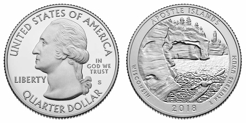 2018 S Apostle Islands National Lakeshore (Wisconsin) America the Beautiful Quarter 2018 S Apostle Islands National Lakeshore (Wisconsin) America the Beautiful Quarter