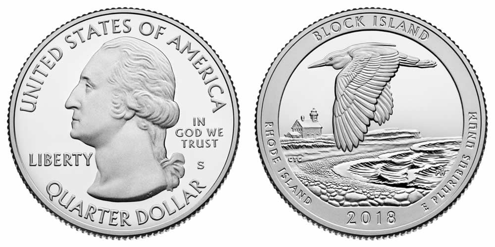 2018 S Block Island National Wildlife Refuge (Rhode Island) America the Beautiful Quarter 2018 S Block Island National Wildlife Refuge (Rhode Island) America the Beautiful Quarter