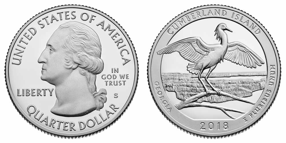 2018 S Cumberland Island National Seashore (Georgia) America the Beautiful Quarter 2018 S Cumberland Island National Seashore (Georgia) America the Beautiful Quarter