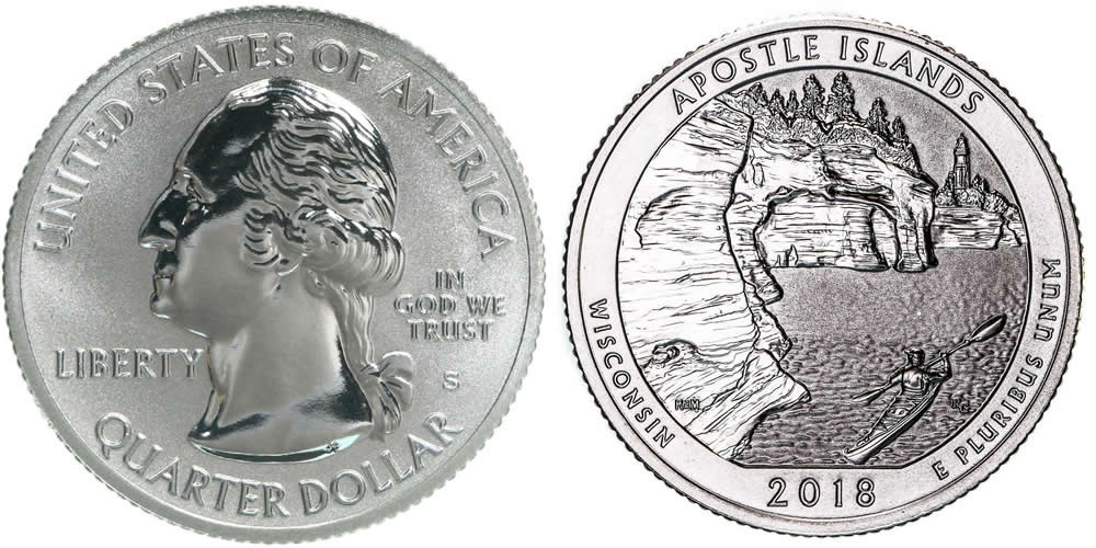 2018 S Apostle Islands National Lakeshore (Wisconsin) America the Beautiful Quarter 2018 S Apostle Islands National Lakeshore (Wisconsin) America the Beautiful Quarter