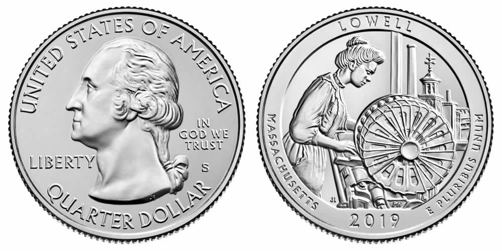 2019 S Lowell National Historical Park (Massachusetts) America the Beautiful Quarter 2019 S Lowell National Historical Park (Massachusetts) America the Beautiful Quarter