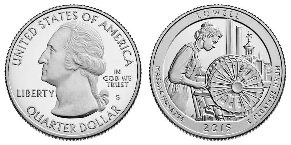 2019 S Lowell National Historical Park (Massachusetts) America the Beautiful Quarter 2019 S Lowell National Historical Park (Massachusetts) America the Beautiful Quarter