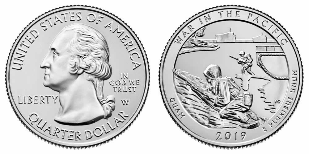 2019 W War In The Pacific National Historical Park (Guam) America the Beautiful Quarter 2019 W War In The Pacific National Historical Park (Guam) America the Beautiful Quarter