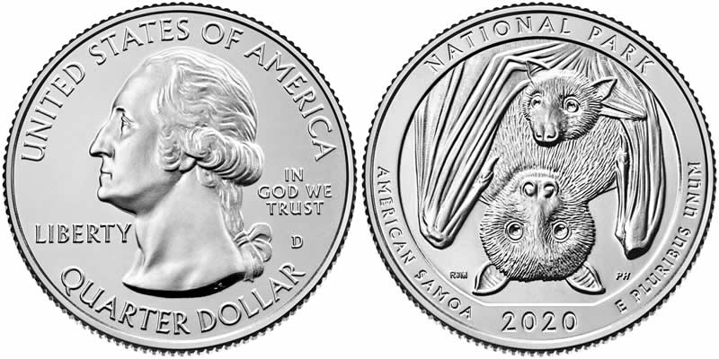 2020 D National Park of American Samoa (American Samoa) America the Beautiful Quarter 2020 D National Park of American Samoa (American Samoa) America the Beautiful Quarter