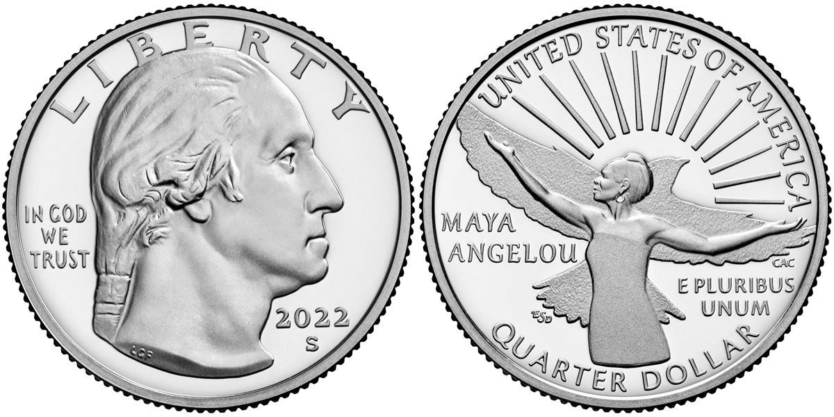 2022 S Maya Angelou American (Prominent) Women Quarter 2022 S Maya Angelou American (Prominent) Women Quarter