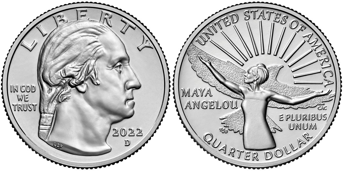 2022 D Maya Angelou American (Prominent) Women Quarter 2022 D Maya Angelou American (Prominent) Women Quarter