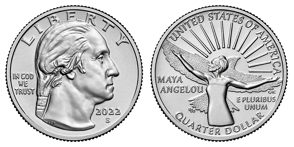 2022 S Maya Angelou American (Prominent) Women Quarter 2022 S Maya Angelou American (Prominent) Women Quarter