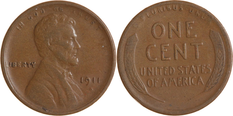 1911 S Lincoln Wheat Cent 1911 S Lincoln Wheat Cent