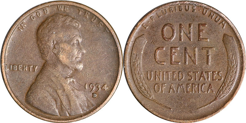 1934 D Lincoln Wheat Cent 1934 D Lincoln Wheat Cent