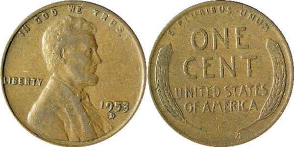 1953 D Lincoln Wheat Cent 1953 D Lincoln Wheat Cent