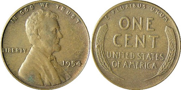 1954 Lincoln Wheat Cent 1954 Lincoln Wheat Cent