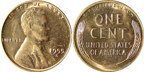1955 S Lincoln Wheat Cent 1955 S Lincoln Wheat Cent