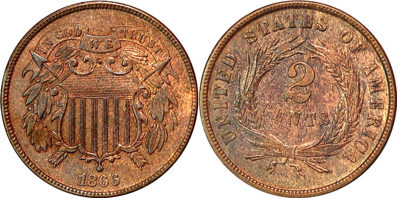 1866 Two Cent Piece 1866 Two Cent Piece