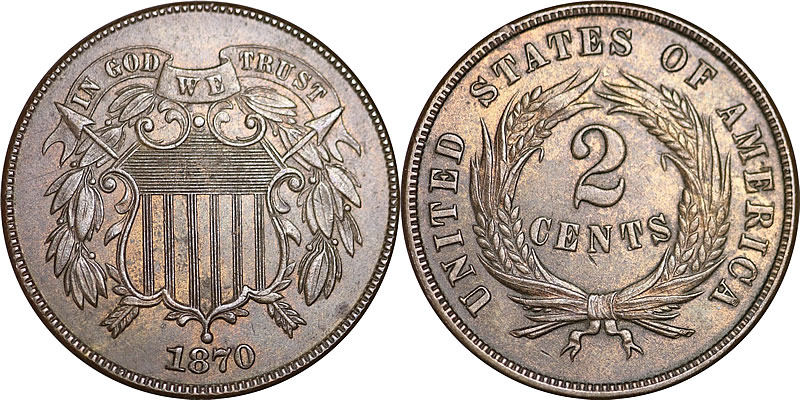 1870 Two Cent Piece 1870 Two Cent Piece